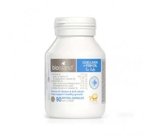BioIsland 生物岛 鳕鱼油鱼肝油 保护视力 促进幼儿脑部发育 90粒 