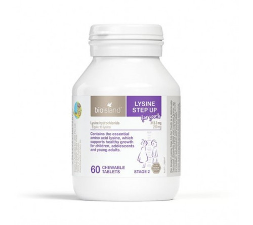 Bioisland 生物岛 赖氨酸黄金助长素 6-24岁适用(二段) 60片 黑加仑味