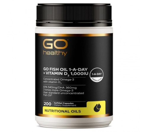 GO Healthy  高之源鱼油+VD1000IU  (一天一粒) 200粒