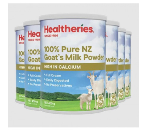 【新西兰直邮】Healtheries 贺寿利 成人100%纯山羊奶粉 450g  6罐
