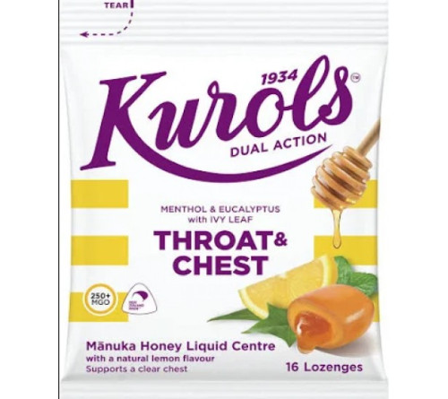 Kurols 双效润喉清肺含片  16粒