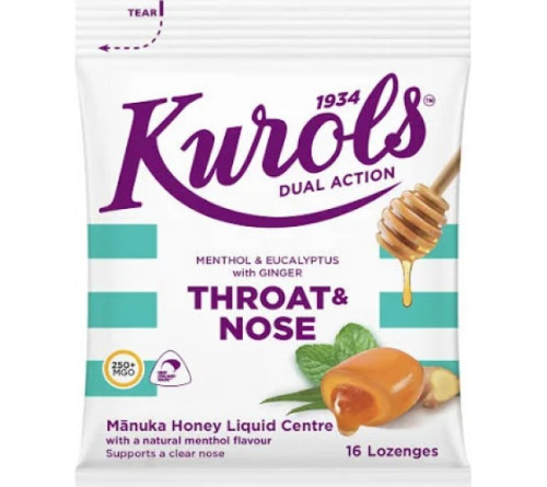 Kurols 双效润喉通鼻含片  16粒