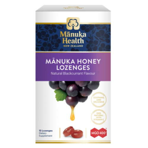 Manuka Health  蜜纽康MGO 400 麦卢卡蜂蜜润喉糖黑加仑味 15粒