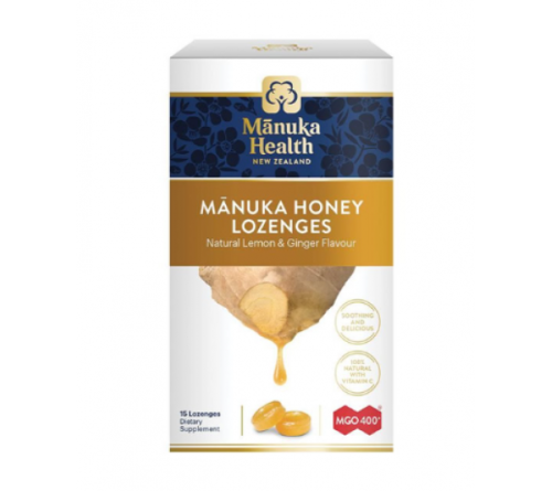 Manuka Health   蜜纽康MGO 400 麦卢卡蜂蜜润喉糖生姜柠檬味 15粒
