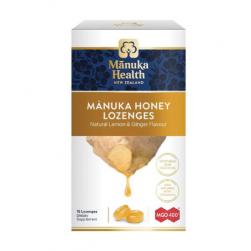 Manuka Health   蜜纽康MGO 400 麦卢卡蜂蜜润喉糖生姜柠檬味 15粒