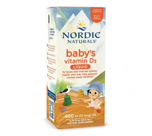 Nordic Naturals  挪威小鱼VD3滴剂   400 IU  22.5ml
