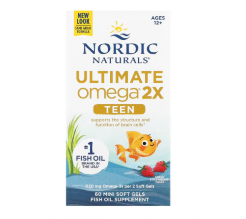 Nordic Naturals  挪威自然青少年双倍鱼油Omega 60s mini 草莓味
