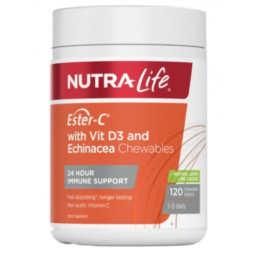 Nutralife   纽乐 活性维生素C+抗病毒紫锥花 +维生素D复合片剂 1000毫克 120片 