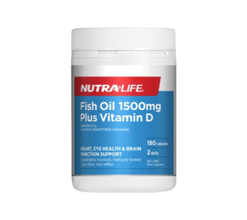 Nutralife   纽乐高含量深海鱼油 含维生素D 1500mg 180粒