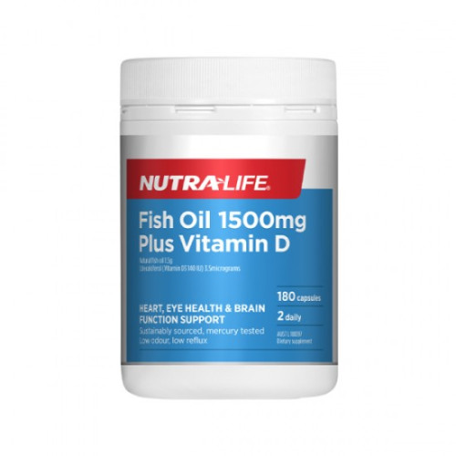 Nutralife   纽乐高含量深海鱼油 含维生素D 1500mg 180粒