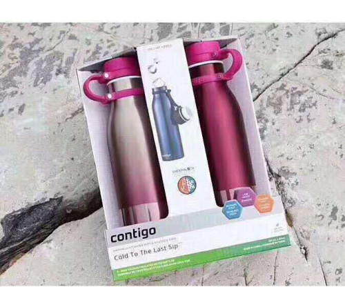 Contigo 北美  情侣 保温杯 一套两个   （红色）