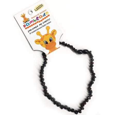 Bambeado 班比度宝宝儿童天然琥珀项链 黑樱桃色 33cm