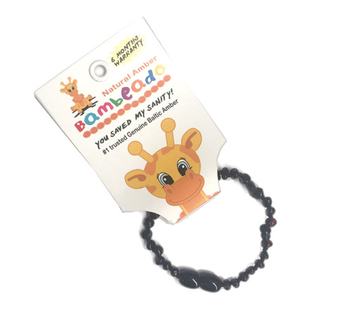 Bambeado 班比度宝宝儿童天然琥珀手链 黑樱桃色 15cm