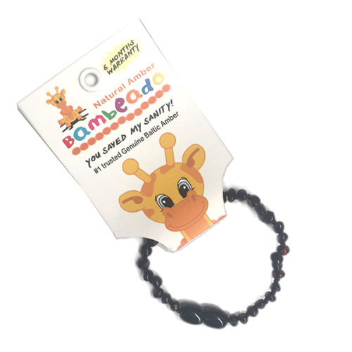 Bambeado 班比度宝宝儿童天然琥珀手链 黑樱桃色 15cm