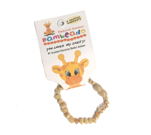 Bambeado 班比度宝宝儿童天然琥珀手链 奶油scothch 色 15cm