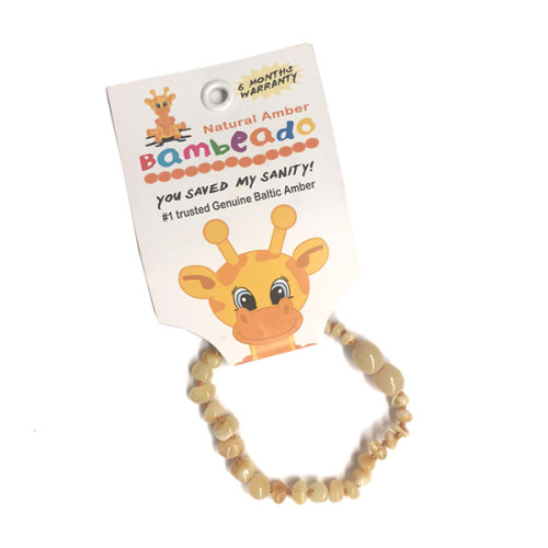 Bambeado 班比度宝宝儿童天然琥珀手链 奶油scothch 色 15cm
