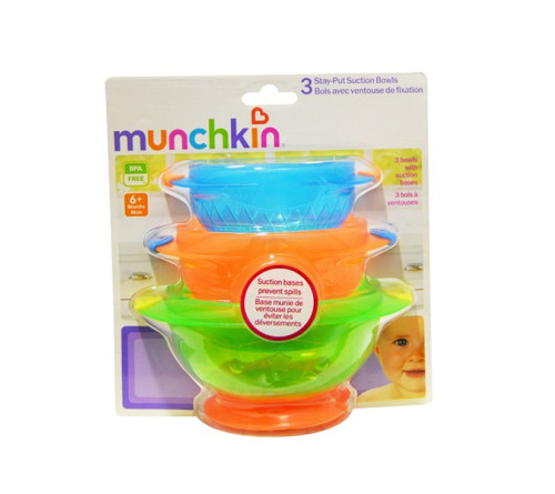 新西兰直邮 Munchkin满趣健 带盖吸盘碗 （3个装）