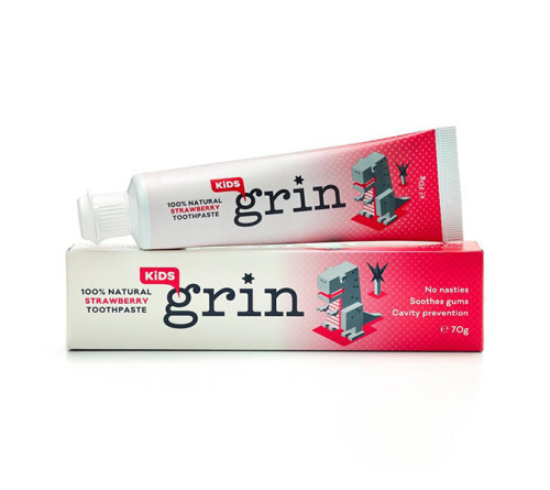 Grin 100%纯天然有机儿童牙膏草莓味 70g