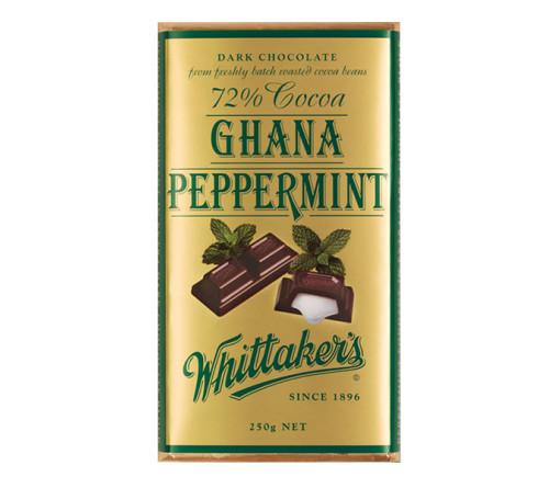 Whittakers 薄荷酱心浓黑巧克力 72%可可 250g