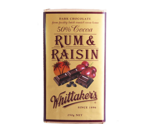 Whittakers 朗姆酒葡萄干巧克力 50%可可 250g