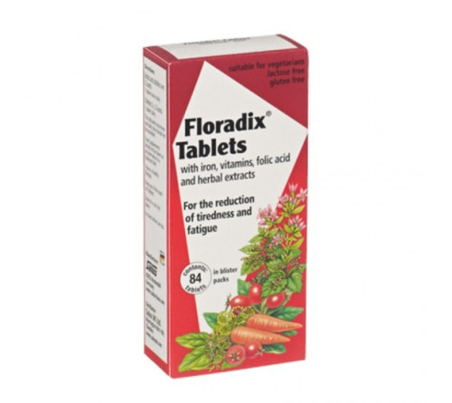 Floradix 铁元片剂孕妇哺乳期成人补铁英国版红铁 84粒 
