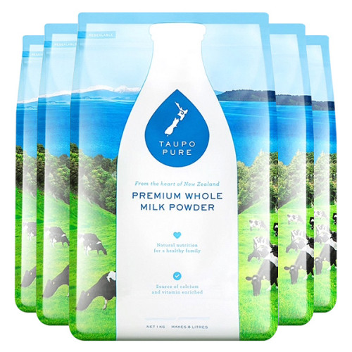 【新西兰直邮】TAUPO PURE 特贝优全脂奶粉 1KG 6袋