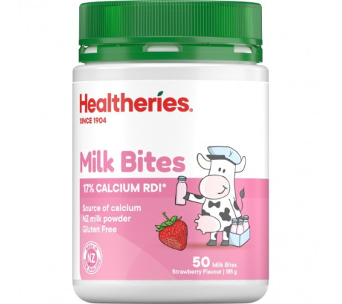 Healtheries 贺寿利 草莓味 牛奶咬咬片 奶片 儿童孕妇补钙 50片