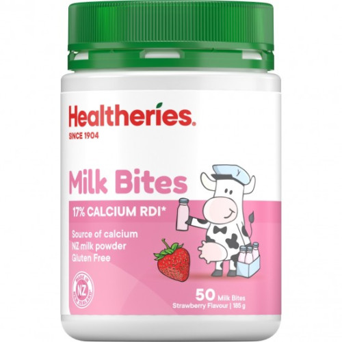 Healtheries 贺寿利 草莓味 牛奶咬咬片 奶片 儿童孕妇补钙 50片